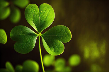 Green clover leaf. The symbol of St. Patrick's Day