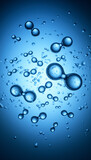 Fototapeta Kwiaty - Models of hydrogen molecules floating against blue background - H2 scientific element	
