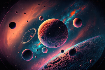 Wall Mural - dark spot, galaxy and planets, science fiction background. the beauty of space. countless galaxies e