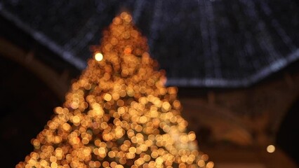 Wall Mural - blurred night christmas background footage.