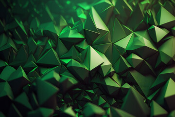 Bright Abstract Green background illustration - Vector geometric shape - can be used as texture, background or wallpaper - Green 3d elements - Generative AI.
