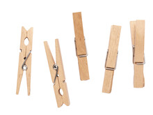 Close up of wooden clothespins, attach or hold together concept