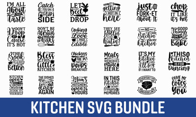Kitchen SVG Design Bundle, Cooking T-shirt Design, Baking SVG Design Bundle.