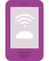 Fototapete - smartphone with wifi and cloud