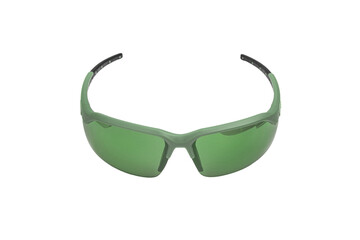 Wall Mural - Modern goggles for eye protection. Glasses with plastic frames and plastic lenses. Isolate on a white back.