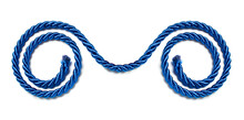 Blue Rope On White In Shape Of Spiral, White Background
