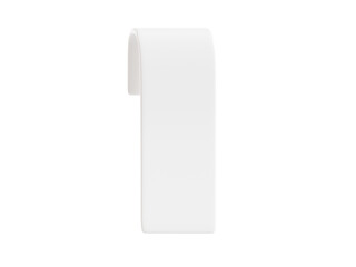 Poster - White ribbon banner 3d render illustration - simple text tag or label for sale and promotion message.