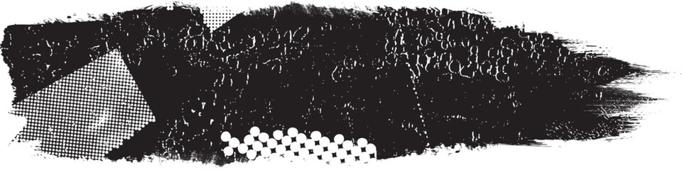 Aufkleber - Grunge Paint stripe . Vector brush Stroke . Distressed banner . Black isolated paintbrush collection . Modern Textured shape . Dry border in Black 
