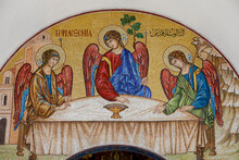 Mosaic Depicting The Trinity, Saint Paul Melkite (Greek Catholic) Cathedral, Harissa, Lebanon, Middle East