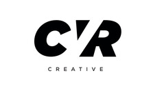 CVR Letters Negative Space Logo Design. Creative Typography Monogram Vector