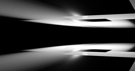 Wall Mural - 3d render with black and white abstract background