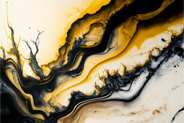 Marble ink abstract art 