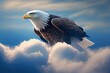 Eagle On Guard Looking Around In Clouds Generative AI