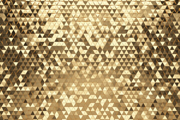 gold triangular abstract background, grunge surface, 3d rendering