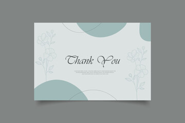 Wall Mural - thank you card template design with abstract minimalist background