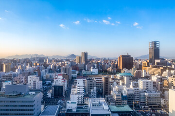 Wall Mural - Hiroshima skyline at sunrise, Japan