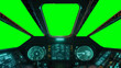 canvas print picture - view from cockpit of spaceship,  pilot view from starship shuttle green screen new quality universal colorful joyfultechnology travel stock image illustration design, generative ai