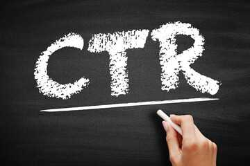 Poster - ctr click-through rate - ratio of users who click on a specific link to the number of total users wh