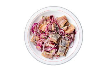 fillet herring boneless fish seafood meal food snack on the table copy space food background rustic top view