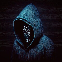 Wall Mural - A hacker working in the shadow