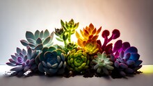 Colorful Succulents On The Table