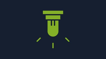 Poster - Yellow Motion sensor icon isolated on blue background. 4K Video motion graphic animation