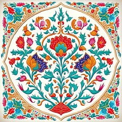 Canvas Print -  a colorful floral design on a white background stock photo - budget - free, code - free, and high - end, high - end, high - end.  generative ai