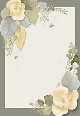 Wall Mural - wedding invitation, flowers, neutral tones, AI assisted finalized in Photoshop by me