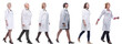 © ASDF - group of doctors in motion isolated on white