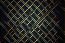  A Black And Gold Wallpaper With A Diamond Pattern On It's Side And A Black Background With A Gold Diamond Pattern On It's Side.  Generative Ai