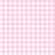Seamless Pink Checkered Gingham Fabric Pattern Texture. Modified Stripes Consisting Of Crossed Horizontal And Vertical Lines.Seamless Picnic Pattern