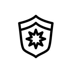 Wall Mural - Shield With Star Badge Symbol Outline