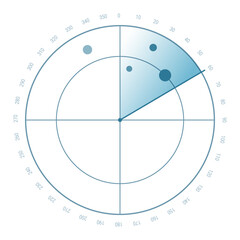 Aufkleber - Radar screen background. Vector sonar illustration. Military scan system.