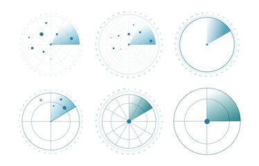 Aufkleber - Radar screen background. Vector sonar illustration. Military scan system.
