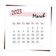 Calendar 2023. For month of March. Square calendar for business