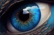 Closeup macro photorealistic illustration of a (somewhat) human eye made by generative AI