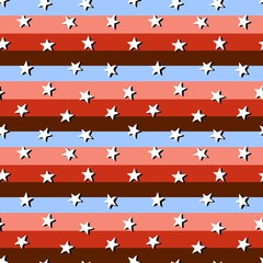 Cartoon geometric seamless stars and stripes pattern for wrapping paper and kids clothes print and fabrics