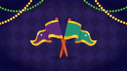 Canvas Print - mardi gras flags with garlands