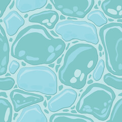 Wall Mural - Cartoon game texture, ice surface seamless pattern. Game asset walls and environment background