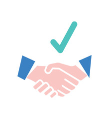 Poster - hand shake icon. metaphor for making deal and successful negotiations. cooperation and collaboration