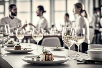 Wall Mural - table setting at restaurant