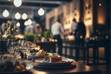 Wall Mural - restaurant at night