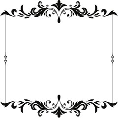 Simple and floral frame and square border