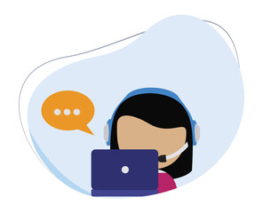 cartoon illustration customer service icon