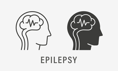 Poster - epilepsy icons on white background. vector illustration.