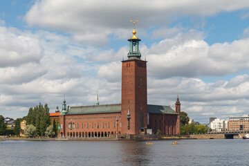 Wall Mural - Scenic view with the City Hall on a beautiful sunny day, Stockholm, Sweden