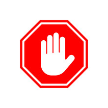 Stop Sign Vector Icon In Trendy Flat Style