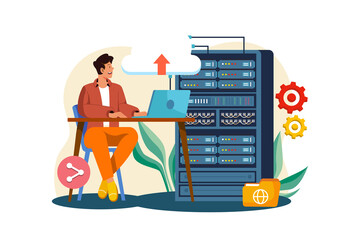 Man working on Server Maintenance