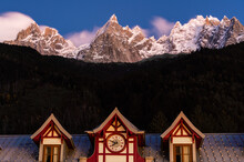 Train Station In Chamonix With Incredible Mountainous Backdrop Of The French Alps