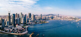 Fototapeta  - Aerial photography of the beautiful coastal city Qingdao